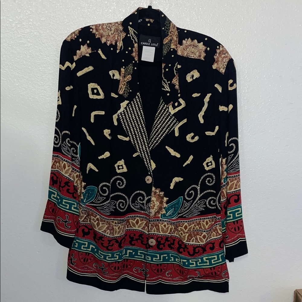 EUC MEDIUM Loose fit 6 CAROLE LITTLE Shoulder pad Vintage Blazer
